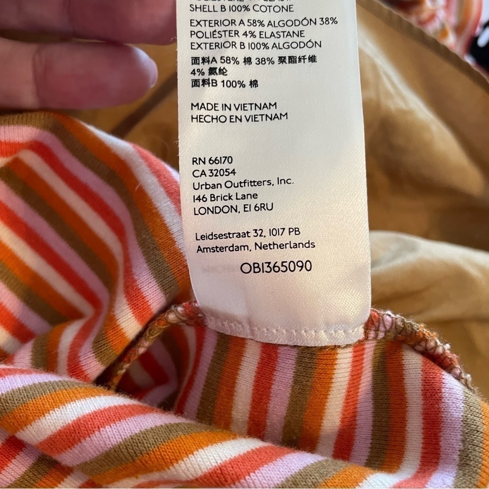 Anthropologie Striped Orange and White Peplum Top - Picture 11 of 14